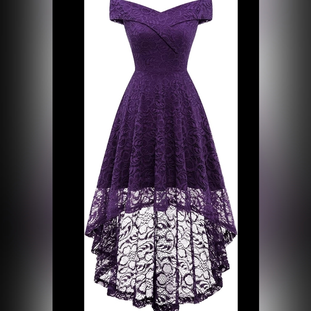 HomRain wedding formal casual fall high  low hem off shoulder cocktail dress